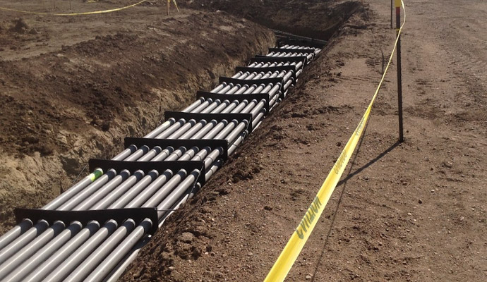 Duct bank installed in trench