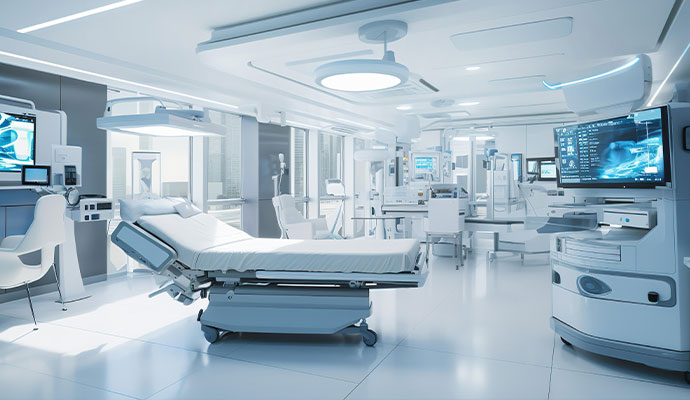 Inside of a modern hospital