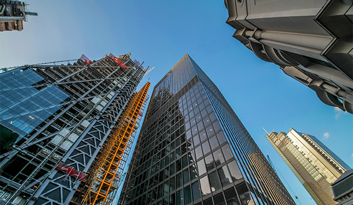 Modern commercial buildings