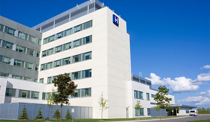 Modern hospital building