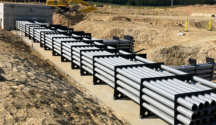 Multi tier duct bank conduit spacers