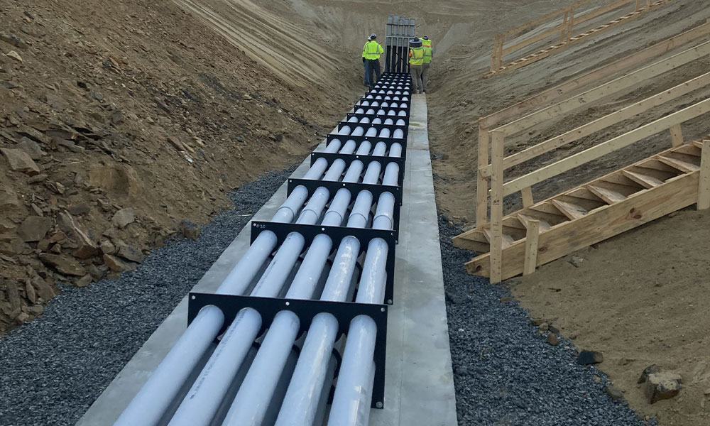 Tough duct bank conduit spacer installation