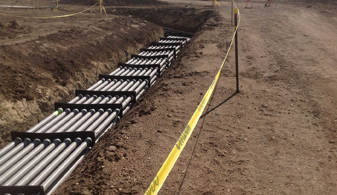 Underground conduit installation trench