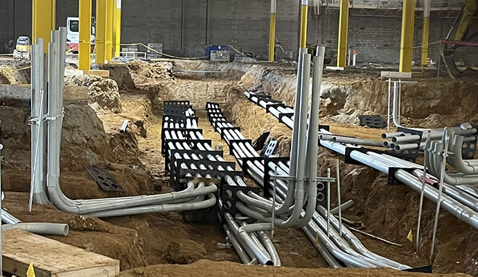 Underground duct bank installation